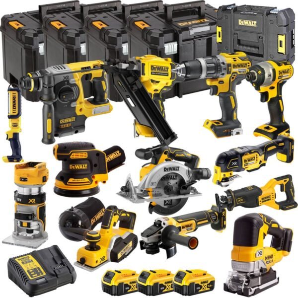 DEWALT 20V MAX XR Brushless 13 Tool Combo Kit with 3 x 5.0Ah Batteries, Charger & TSTAK Storage (DCKT4T13B3)
