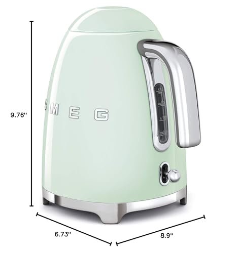 50's Retro Style Electric Water Kettle with Automatic Shutoff Pastel Green