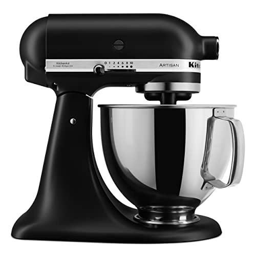 Artisan Series 5 Quart Tilt Head Stand Mixer with Pouring Shield KSM150PS, Matte Black
