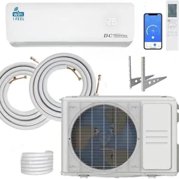 18000 BTU Ductless Mini Split Air Conditioner & Heat Pump – Wi-Fi, 5-in-1 AC, Heater, Dehumidifier, Install Kit