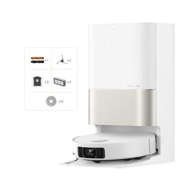 Dreame X50 Ultra Complete Robot Vacuum and Mop – 20,000Pa Suction, Self-Cleaning Hot Water Mop Base, White