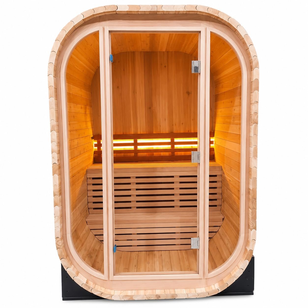 Duthss 2 Person Outdoor Sauna with 4.5kW Electric Heater – Traditional Wood Barrel Steam Sauna, 53 x 55 x 79 in
