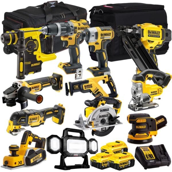 DEWALT 20V MAX XR 12 Tool Combo Kit with 3 x 5.0Ah Batteries & Charger – Cordless Power Tool Set (T4TKIT-8064)