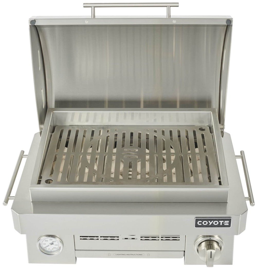 Coyote 25 in Portable Gas Grill – Stainless Steel Tabletop BBQ Grill