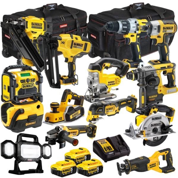 DEWALT 20V MAX XR 14 Tool Combo Kit with 3 x 5.0Ah Batteries & Charger – Cordless Power Tool Set (T4TKIT-998)