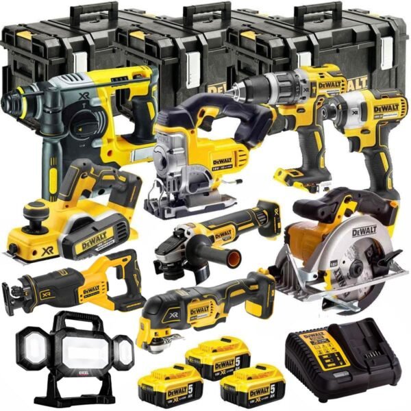 DEWALT 20V MAX XR 10 Tool Combo Kit with 3 x 5.0Ah Batteries, Charger & ToughSystem Box (DCKT4T10P4)